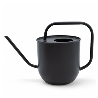 Metall Blumen Gießkanne schwarz matt - 1,8 L - Gießkanne mit langem Ausguss - Zimmperpflanze Büro Wasser Kanne elegant