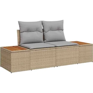 vidaXL Gartensofa Beige 184 x 62 x 85cm Poly-Rattan - Beige
