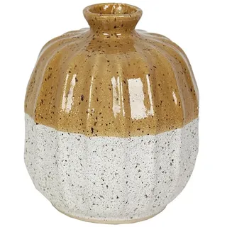 Romimex Vase, Gelb, Weiß, Keramik, 19 x 22 x 19 cm