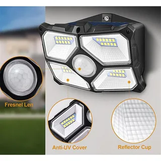 LED Solar Wandleuchte 'SWL 722' PIR Bewegungsmelder, 72 LEDs, IP65 - Weiß