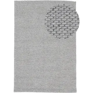 Wollteppich CARPETFINE "Sina, auch als Läufer", grau, B:60cm H:14mm L:90cm, Wolle, Teppiche, Wollteppich, Handweb Teppich, reine Wolle, meliert, handgewebt, weich & kuschelig
