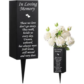 Friedhofsvasen mit Spikes Grabvasen für Friedhof Metall Beerdigung Blumenhalter in liebevoller Erinnerung Schild Gedenkgeschenke für den Verlust eines geliebten Menschen Grabmarker Friedhofsdekoration