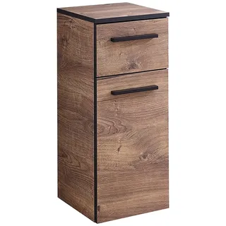 Pelipal Badezimmerschrank Quickset 374 in Eiche Ribbeck quer Nachbildung, 30 cm breit | Unterschrank mit 1 Tür, 1 Schubkasten und 1 Einlegeboden