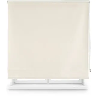 INTERBLIND Verdunkelungsrollo, glatt, hochwertig, Größe 120 x 175 cm Breite x Höhe – Stoffmaß 117 x 170 cm – Thermisch BEIG – Licht- und Kälte- und Wärmeisolierung