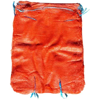 PLAST (100 Stk) Rot Wiederverwendbar Kunststoff Mesh Gestrickt Stoff Rascheltaschen mit Kordelzug, Atmungsaktiv, 50 x 80 cm, Hält bis zu 30 kg, Geeignet zum Verpacken verschiedener Gegenstände und