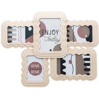 Atmosphera Createur d ́interieur Multirahmen Kelly 51/40 cm , Beige , Holzwerkstoff , 51x40x51 cm , Bilder & Rahmen, Bilderrahmen, Bilderrahmen-Collagen