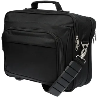 Arbeitstasche Flugbegleiter Messenger Bag Umhänger Tasche Herren Bordcase Black - Schwarz