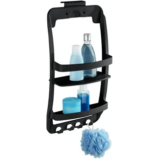 Wenko Regal Mod. Universal Badregal Hängeregal stehend Wandregal ohne Bohren Duschablage Badezimmer Ordnung Kunststoff 26 x 54,5 x 11,5 cm schwarz
