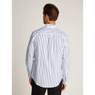 Tommy Hilfiger Herren, Hemd Flex Poplin Nautical aus Baumwolle, Mehrfarbig (wedge Blue / optic White), XXL,