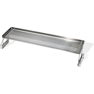 Weber Warmhalterost mit Zwei Ebenen | Für die Slate 76 cm Plancha, Edelstahlzubehör, erhöhte Ränder, schmale Schlitze, höhenverstellbar, 7,4 x 22,5 x 78 cm