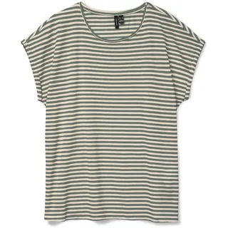 Vero Moda VMAVA PLAIN SS TOP STRIPE GA JRS NOOS Grün L
