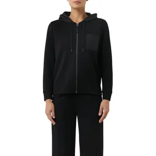 comma casual identity Kapuzensweatjacke mit aufgesetzter Brusttasche, schwarz