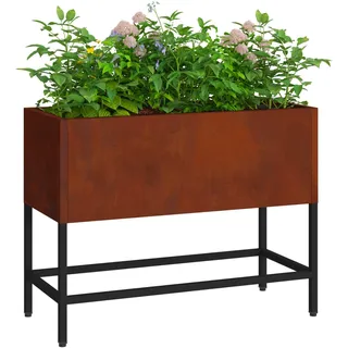 vidaXL Hochbeet Gartenpflanzer Rostig 60 x 26 x 45 cm Wetterfeststahl | Aus strapazierfähigem Cortenstahl, der super lange hält, Funktioniert prima drinnen und draußen,