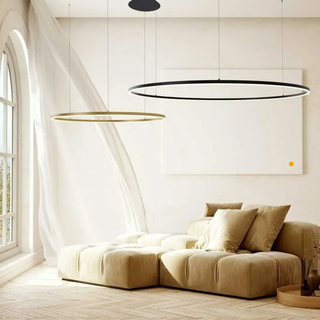 s.luce Led-Hängeleuchte 2er Ring Weiß Ø 80 | 60cm , Metall , Rund , LED integrated , F , 80x3.3x1.3 cm , Lampen & Leuchten, Innenbeleuchtung, Hängeleuchten, Pendelleuchten