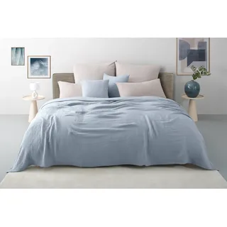 Tagesdecke OTTO HOME "Bailee", hellblau, B:230cm L:250cm, Baumwolle, Tagesdecken, Tagesdecke, weiche Musselin Qualität, viele Farben erhältlich, ab 140x200 cm