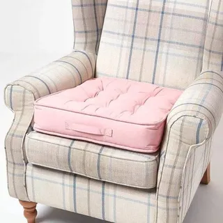 Unyqoos® Sitzkissen‐Sitzerhöhung 50×50×10 cm, Kinderstuhlkissen mit gepolstertem Baumwollbezug, feste Polyesterfüllung, rosa, Bodenkissen mit Tragegriff - Rosa
