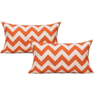 All Smiles Herbst 30.5x50.8 cm Lendenwirbelkissenbezüge, 2er-Set, rechteckig, für den Außenbereich, Terrasse, orange, dekoratives rechteckiges Kissen, Heimdekoration, Stuhl, geometrischer Zick-Zack