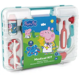 Chicos - Arztkoffer Peppa Pig | Kinderarztkoffer | Rollenspiel mit 10 Accessoires: Stethoskop, Thermometer, Schere, Pinzette und mehr | Geschenk für Kinder | Arztkoffer für Kinder ab 3 Jahren (87020)