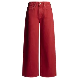 Red Bull Racing X Pepe Jeans Damen Jeans mit weitem Bein, Rot (Mars Red), 30W x 32L