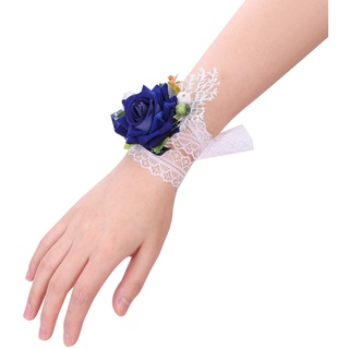 Handgelenk Blume Blumen-Armband Blumenarmband Braut Blumenschmuck für Mädchen Hochzeit Festival Strand Party Abschlussball Zubehör Hochzeit Handball Blumendekoration Handblume Haarseil Künstliche