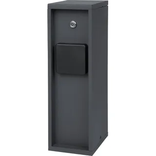 Bold 19400 Pado Aussen-Steckdose-Garten Steckdosen-Säule 3-Fach Stecker in Anthrazit (Lichtsensor | IP44 Outdoor Energie-Säule | 3680 Watt | 30x12x9 cm | Einfache Montage | Plastikfreie Verpackung)