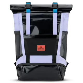 Johnny Urban Rolltop Rucksack Damen & Herren Schwarz Lila - Ashton - Tagesrucksack mit Laptopfach für Uni Arbeit Reise - Großer Backpack mit Extra Schuhfach - Wasserabweisend