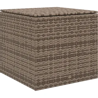 Outsunny Polyrattan Auflagenbox, mit Deckel, Hubautomatik, Wetterfest Aufbewahrungsbox für Garten, Balkon, 75 x 75 x 70 cm, Sand
