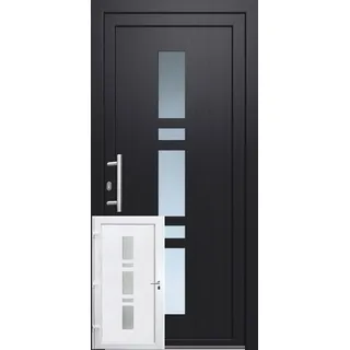 Kunststoff-Haustür 100 cm x 200 cm K017 Anschlag Links Anthrazit/Weiß