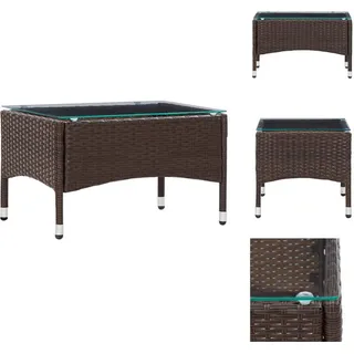 vidaXL Couchtisch Braun 60 x 40 x 36 cm Poly Rattan - Gartentische - Braun
