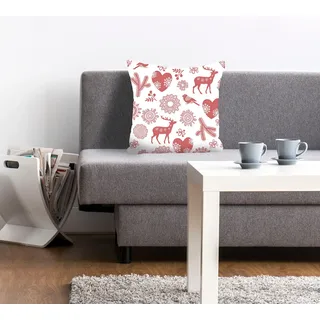 queence Dekokissen »Love« mit Tieren und Herzen, rot