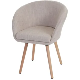 Mendler Esszimmerstuhl Malmö T633, Stuhl Küchenstuhl, Retro 50er Jahre Design Textil, creme/grau