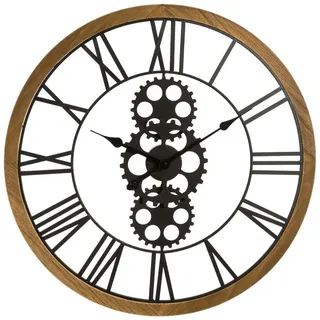 Morgan Wanduhr aus Metall und MDF beige 70cm Modern Deko - Schwarz