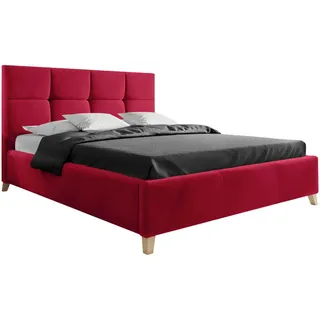 Carryhome Polsterbett , Rot , Holz, Metall , Buche , massiv , 160x220 cm , Über- und Sondergrößen erhältlich, in verschiedenen Größen erhältlich , Schlafzimmer, Betten, Polsterbetten
