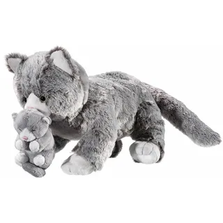 HEUNEC Softissimo Katze mit Baby 30 cm grau