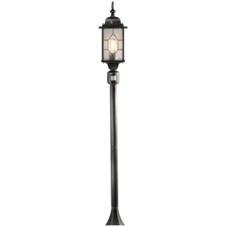 Konstsmide LED Außen Gartenlaterne für Gartenbeleuchtung, Wegbeleuchtung mit Bewegungsmelder, Höhe 131cm, schwarz