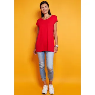 Longshirt SEIDEL MODEN, Damen, Gr. 36, rot, Jersey, Obermaterial: 95% Viskose, 5% Elasthan, unifarben, normal Po-bedeckend, Rundhals, angeschnitten abgesteppte Kante, Shirts Longshirt, MADE IN GERMANY, Topseller