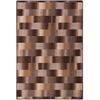 Snapstyle Mystic Karo Veloursteppich 100 x 300 cm Beige/Braun