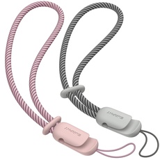 SURPHY Verstellbares Handy Handschlaufe Trageband Handgelenk Schlüsselband für Airpods Handyhülle USB-Stick Kamera Schlüsselanhänger, Rosa & Grau