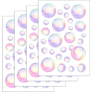 Wandaufkleber und Wandtattoo Badezimmer, 2 Stück bunte Blasen Wandaufkleber, abnehmbare PVC Blasen Dekoration, Ozean Motiv Wandtattoo für Kinderzimmer, Geburtstagsfeier und Meerjungfrau Party
