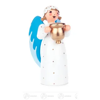 Engel mit Kerzenhalter für Kerze d=10mm, stehend h=ca 7 cm NEU Erzgebirge