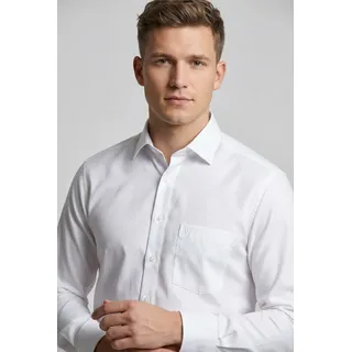 Langarmhemd MARVELIS, Herren, Gr. 44, N-Gr, weiß, Web, Obermaterial: 100% Baumwolle, normal, 2-Knopf-Manschette, Hemden Langarmhemd, modern fit, Businesshemd, bügelfrei, New-Kentkragen