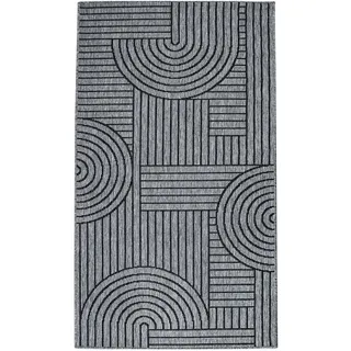 Carpet City Outdoorteppich »DUO RUG 5842« rechteckig 5 mm Höhe Wendeteppich Wetterfest In- , Outdoor, Balkon, Terrasse, Wohnzimmer, grau