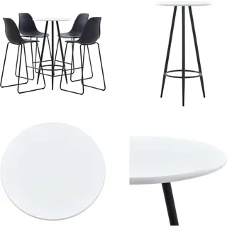 vidaXL 5 tlg. Bar Set Kunststoff Schwarz - Bar-Set - Bar-Sets - Bartisch Mit Barhocker - Bartische Mit Barhocker - Schwarz