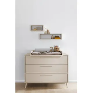 Wickelkommode PAIDI "EEFJE in Beige, 3 Schubladen mit Soft-Close, verschiedene Ausführungen", cashmere, beige, cashmere, beige, B:124cm H:93cm T:57cm, Holzwerkstoff, Wickelkommoden, Wickelkommode, langlebige Kommode, geprüfte Sicherheit, Wickeltisch aus Holz