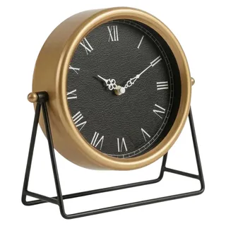 Goldene Tischuhr auf Metallständer KORA, Ø 21 cm - Gold