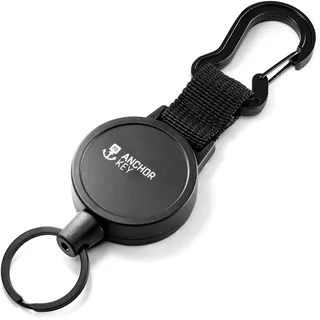 FABACH Schlüsselrolle Schlüsselanhänger ausziehbar - Jojo Schlüsselband mit 70cm Aramidseil - Einziehbarer Kartenhalter Ausweis Clip - Schlüssel Zipper und Ski Karten Halter für Hose und Gürtel