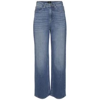 Vero Moda Female Weit geschnitten VMTESSA Hohe Taille Weiter Beinschnitt Jeans in unifarbenem Design Modell 'TESSA', Royal Melange, 25/30