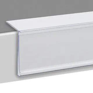 100 Scannerschiene HE, selbstklebend, 15° Lesewinkel 26 mm | 100 mm | transparent  | zum Kleben (Standardklebeband), PVC