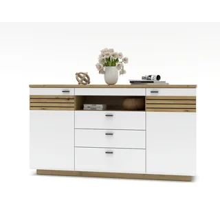 Wohn-Concept Fresno 175 x 97 x 47 cm Weiß / Eiche Artisan