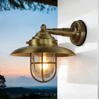 Wandlampe Messing Haustür IP43 Maritim wetterfest KAVALA Außenlampe Laterne Hof